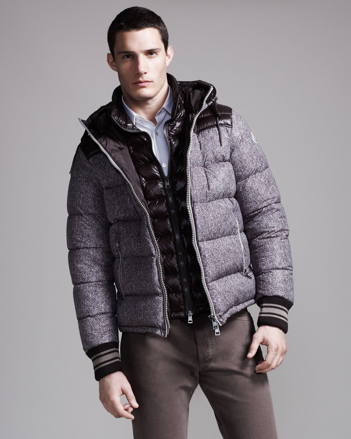 Moncler Eusebe Jacket in Grey/Brown (Gray) for Men - Lyst