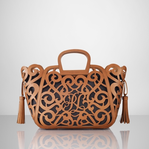 Ralph Lauren Vachetta Scroll Tote in Brown | Lyst