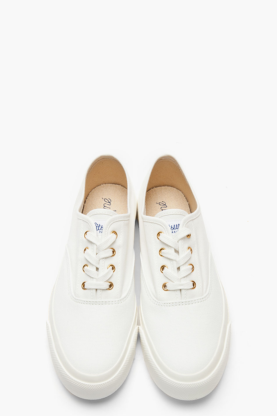 maison kitsune white sneakers