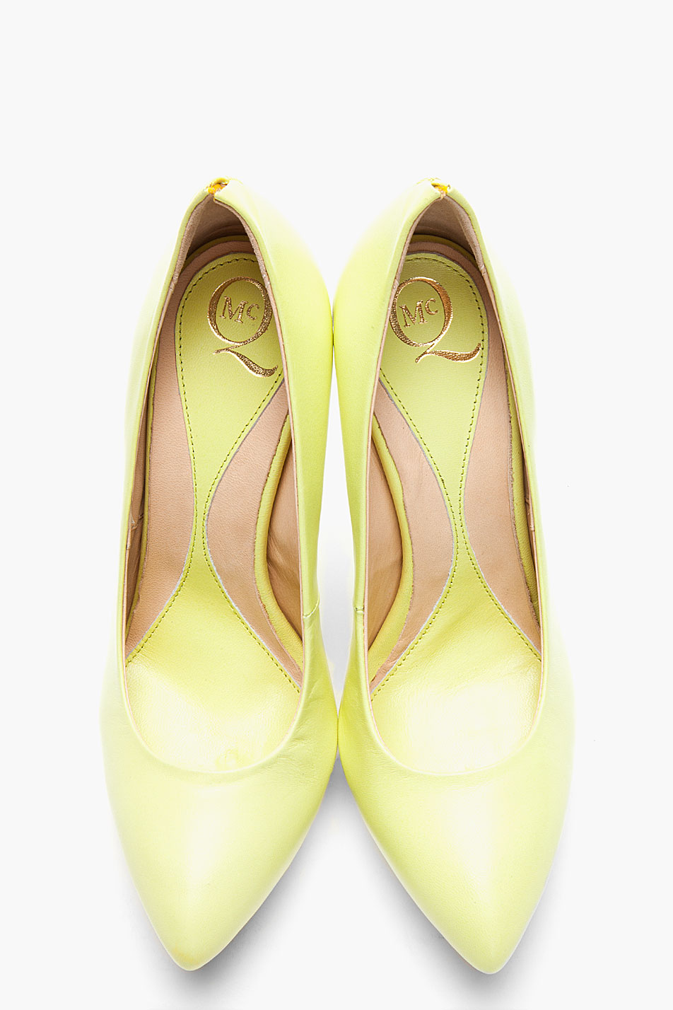 Lyst Mcq Leather Slim Wedge Pumps in Green