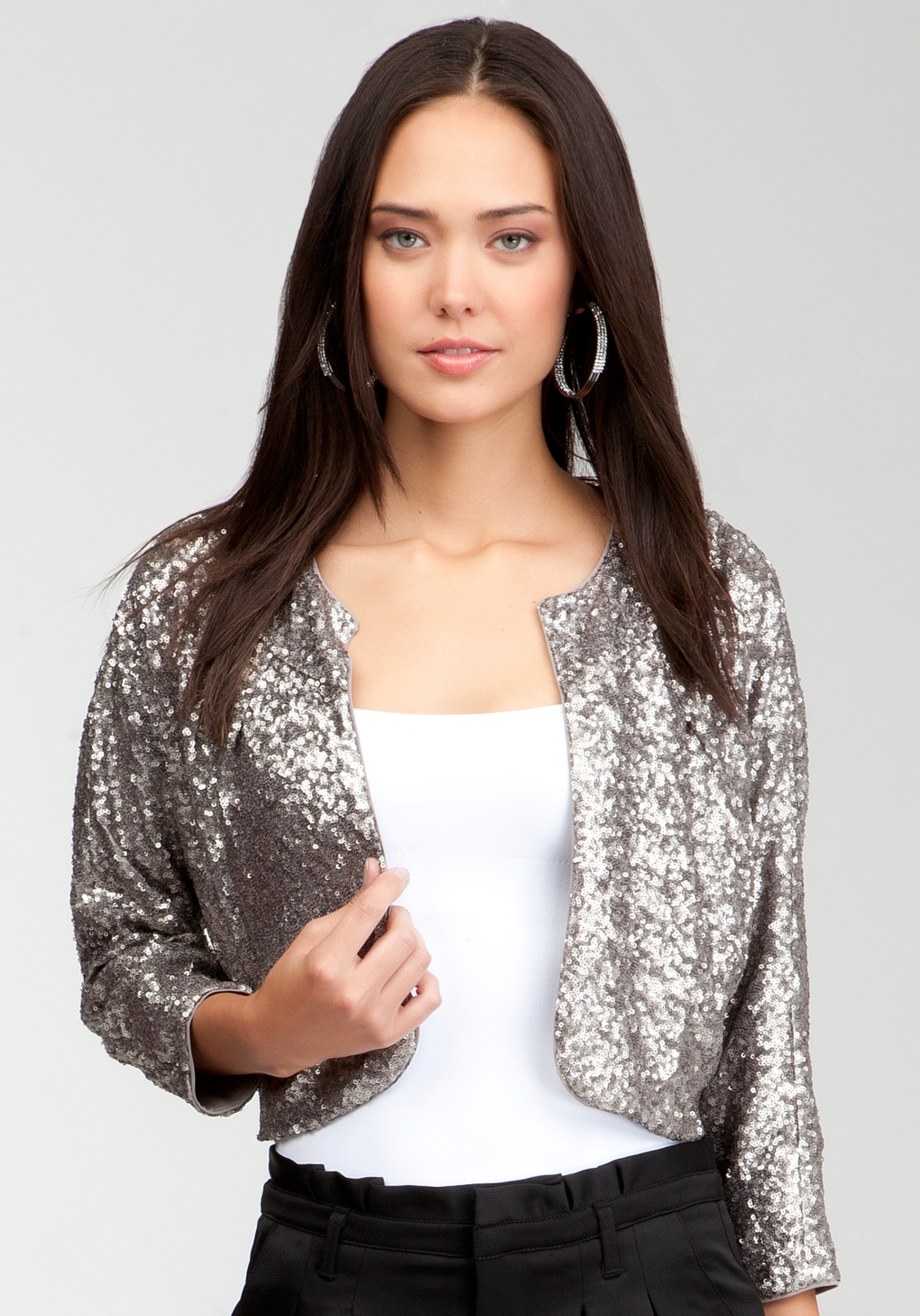 sequin crop jacket