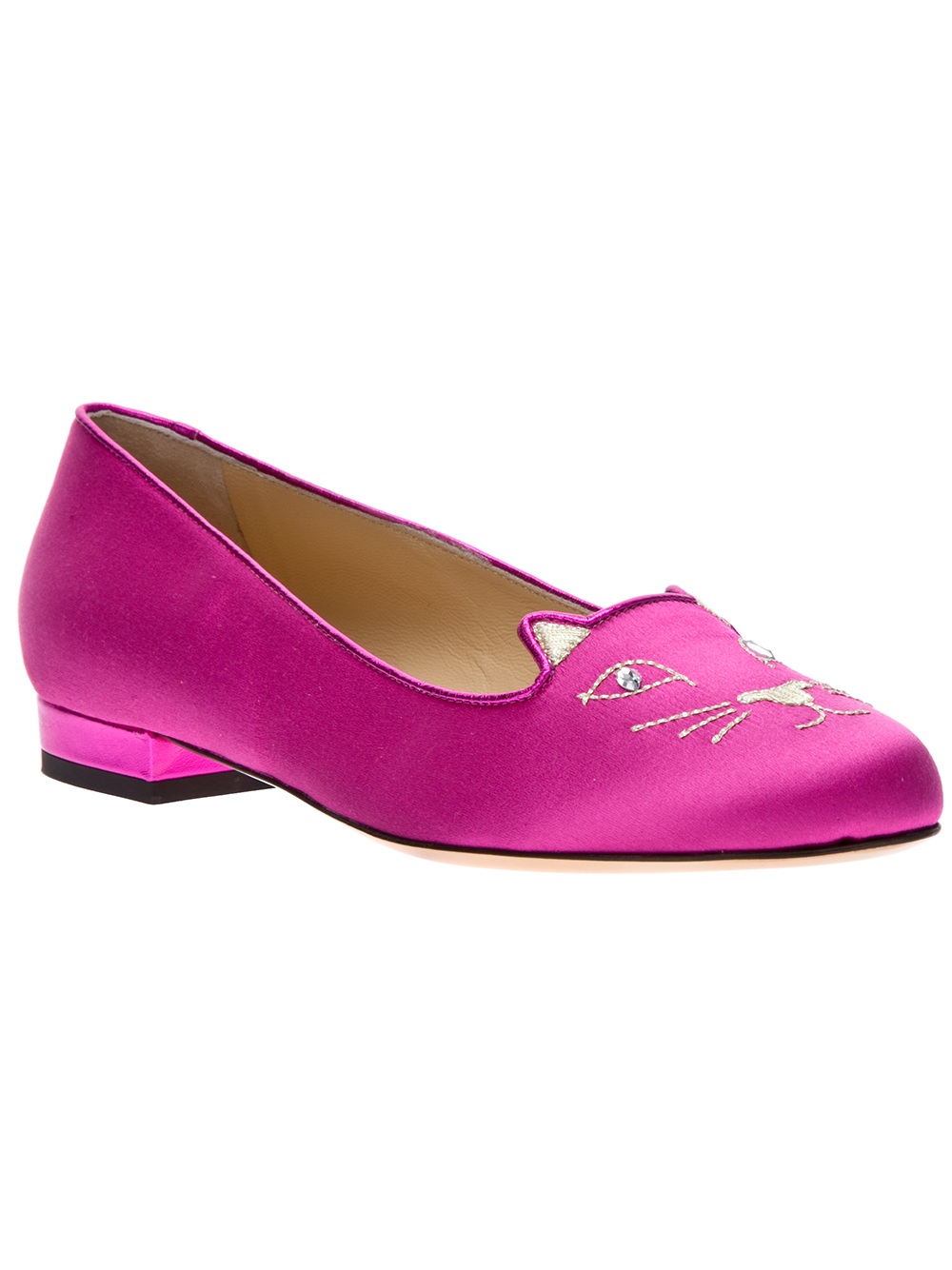 Charlotte olympia 'kitty' Slippers in Pink | Lyst