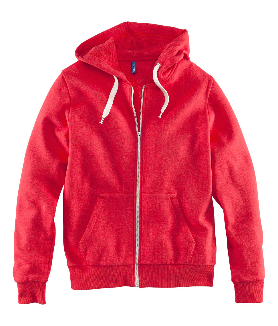 red zip up hoodie h&m