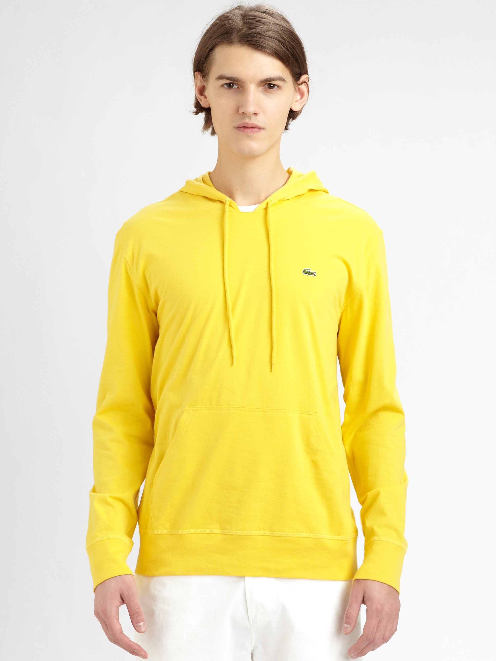 Lacoste Hooded Sweatshirt in Yellow for Men - Lyst