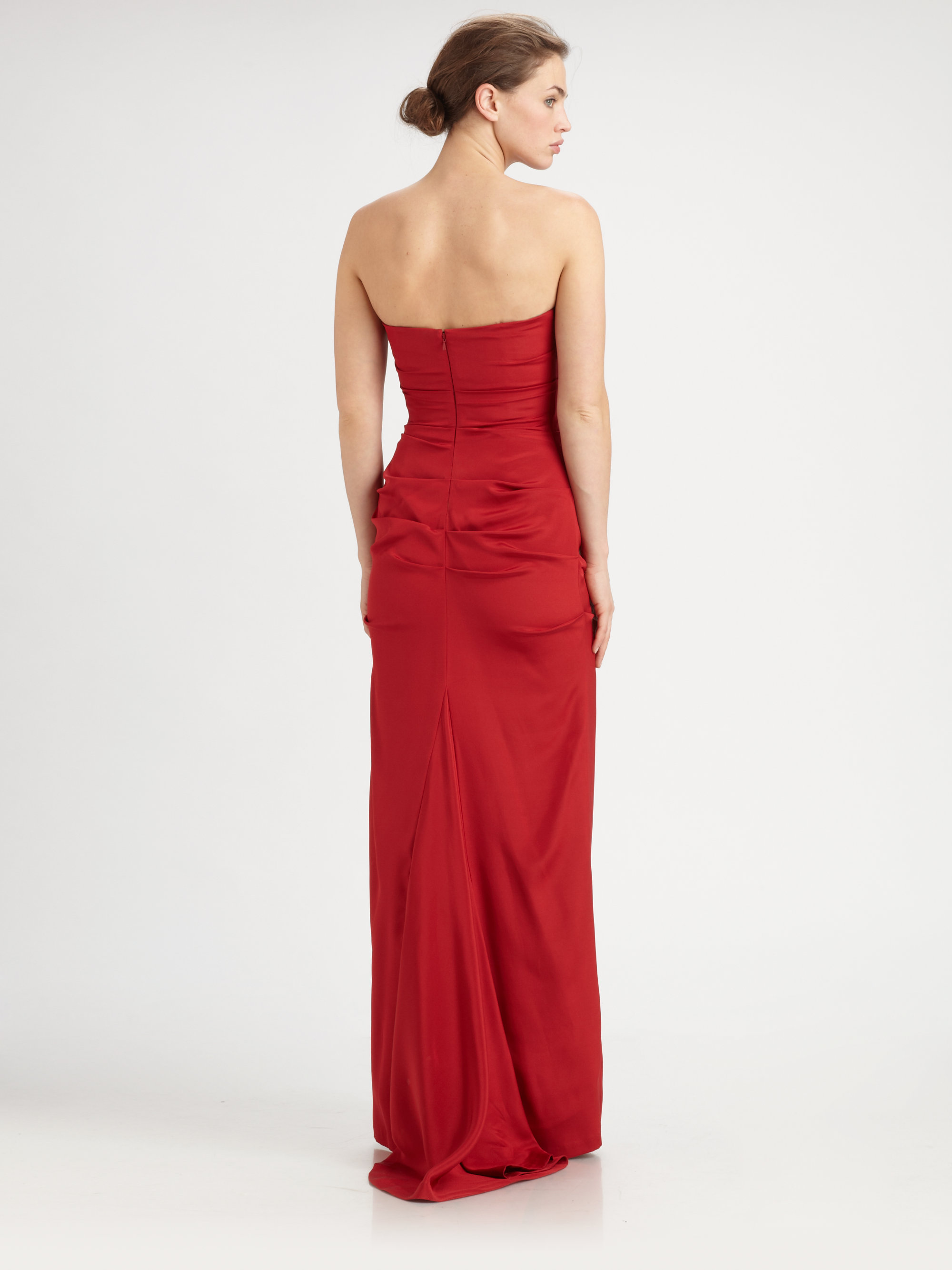 nicole miller strapless gown