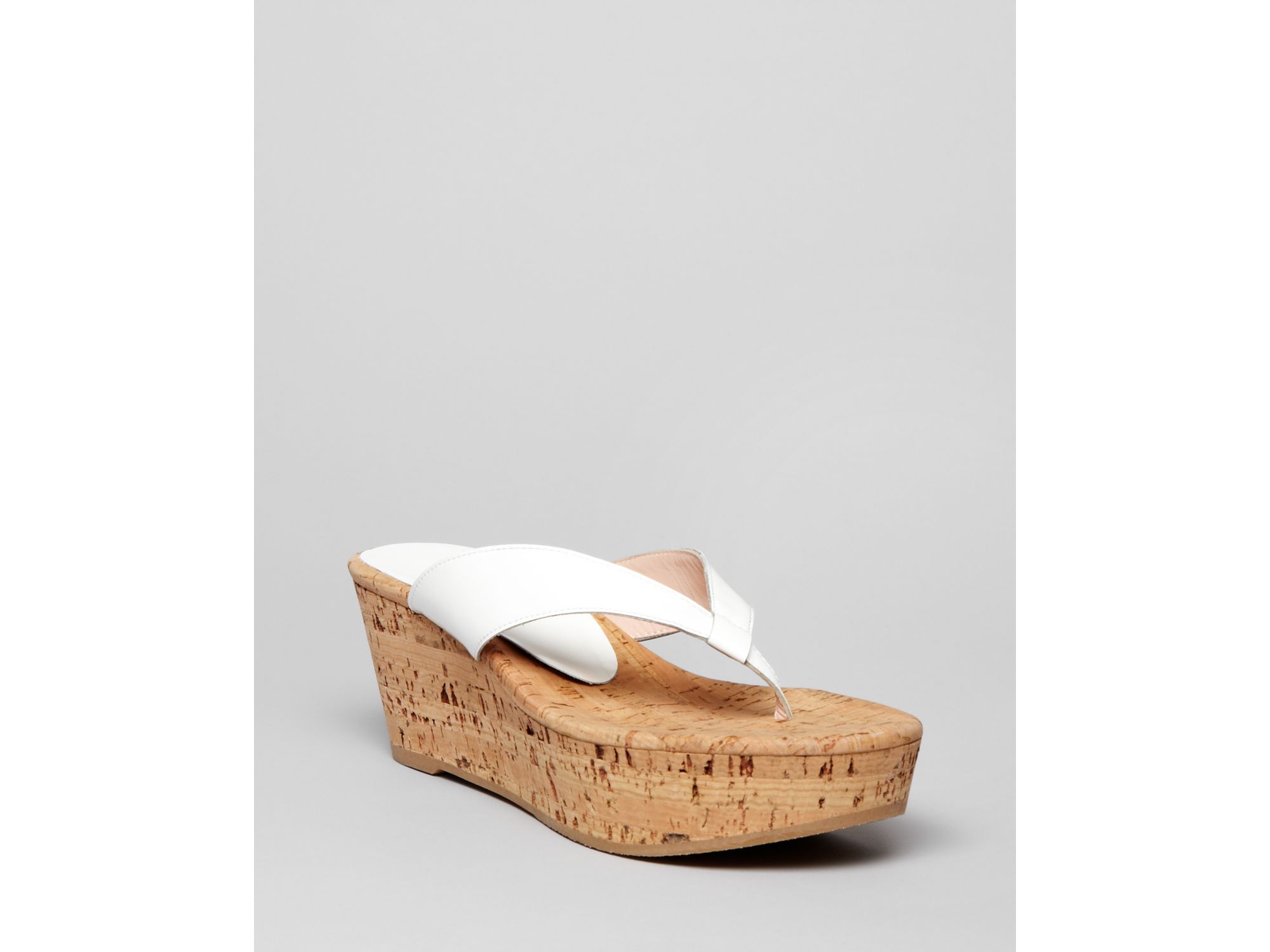 cork wedge thong sandals