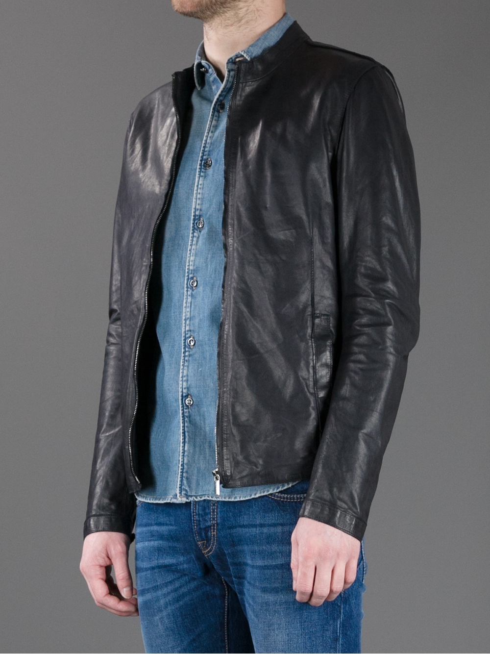 trussardi jeans leather jacket