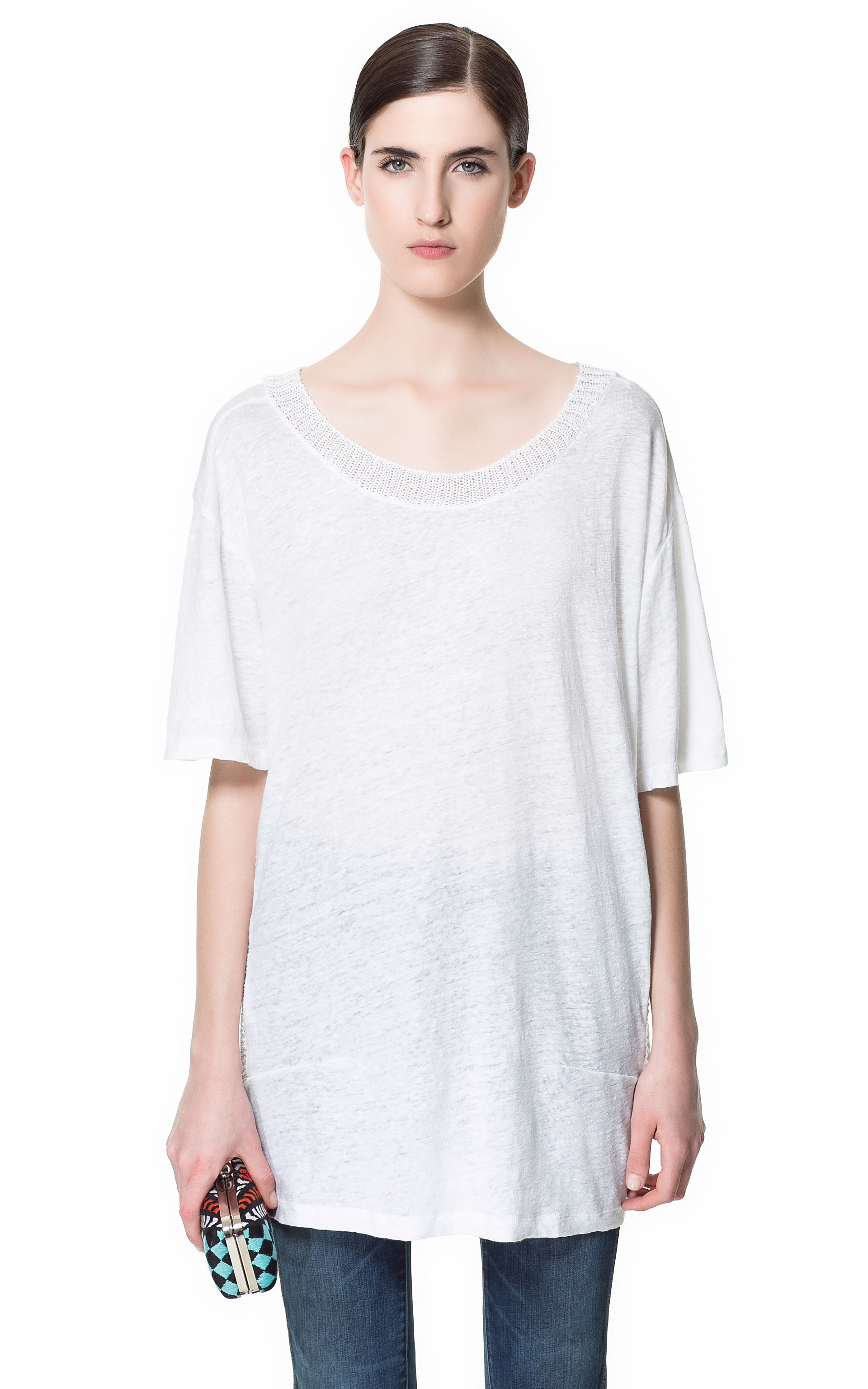 Zara Sweater with Elbow Length Sleeves in White Lyst
