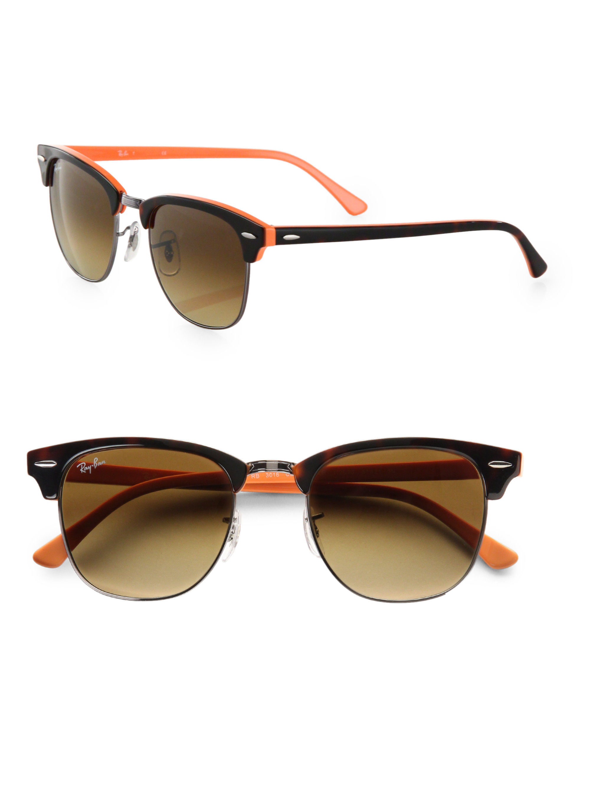 Ray-Ban Plastic Clubmaster Sunglasses in Orange for Men | Lyst