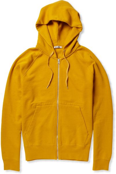 Acne Studios College Loopback Cotton Hoodie in Yellow for Men | Lyst