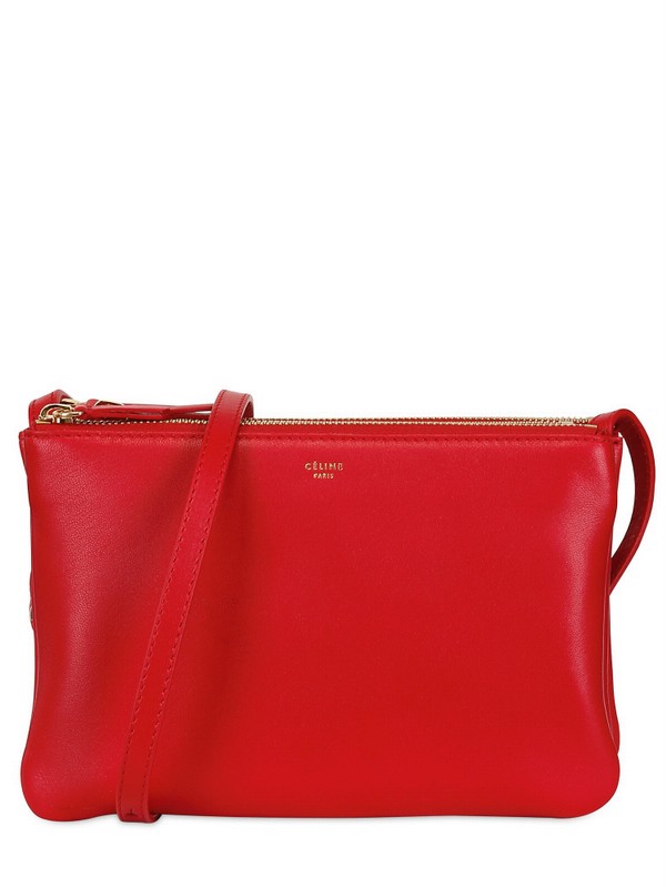 Lyst - Céline Trio Cabas Solo Leather Shoulder Bag in Red