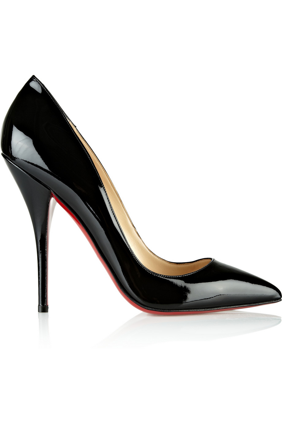 christian louboutin black pigalle pointed toe leather pumps