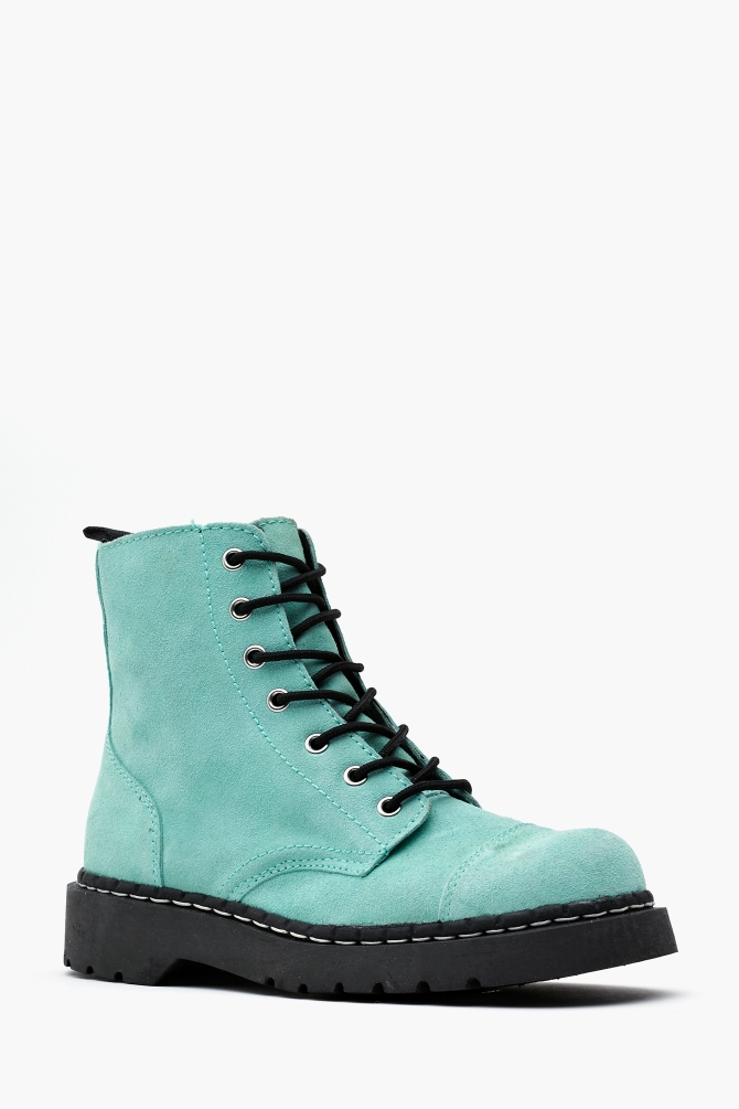 teal combat boots