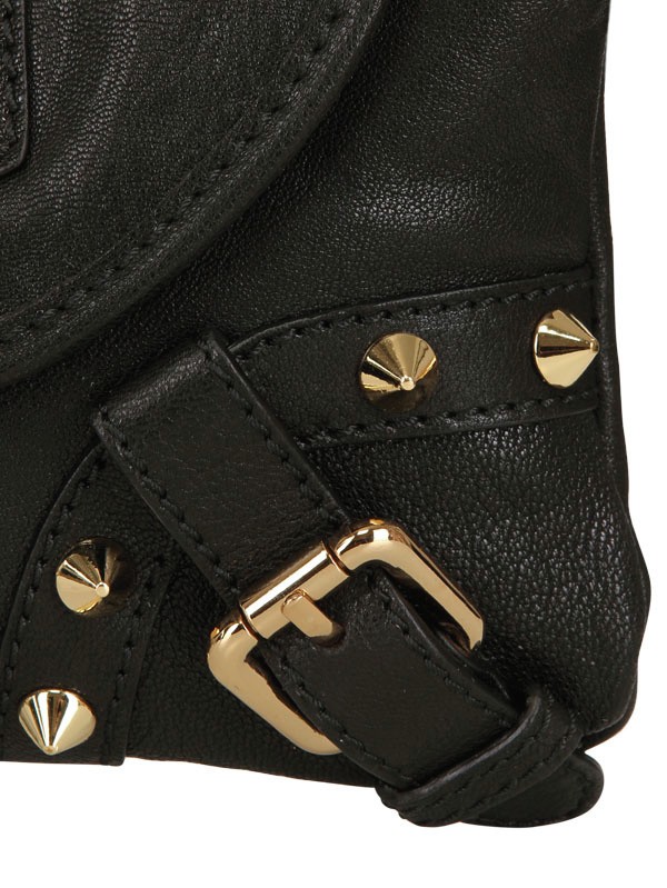 Balmain Studded Leather Clutch in Black | Lyst