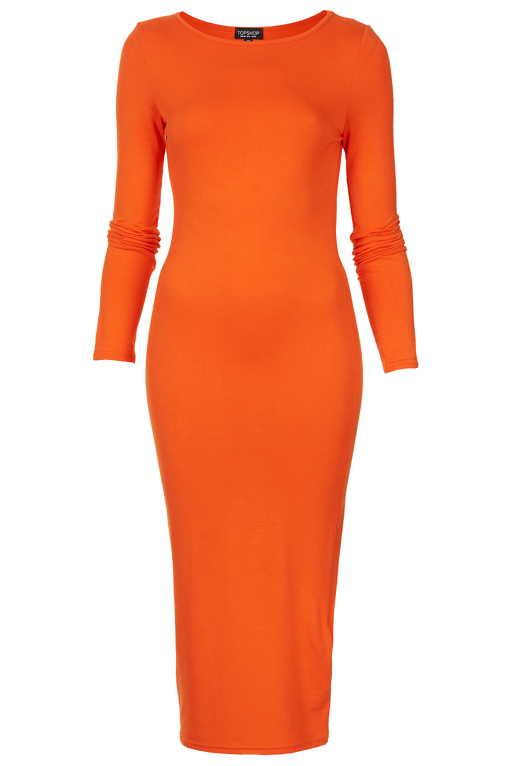 midi orange bodycon dress
