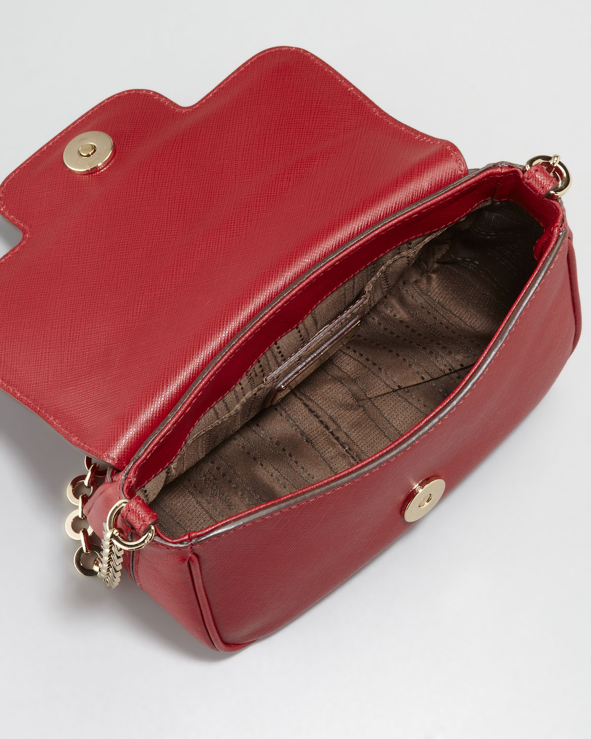 red leather clutch purse