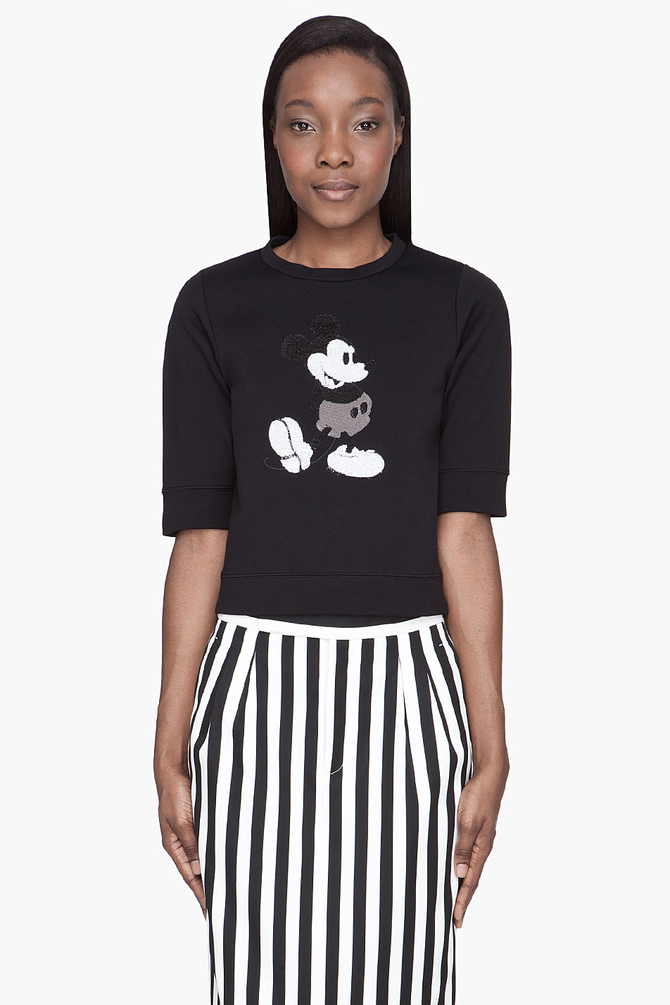 marc black sequined mickey mouse sweater in black lyst marc black sequined mickey mouse sweater in black lyst