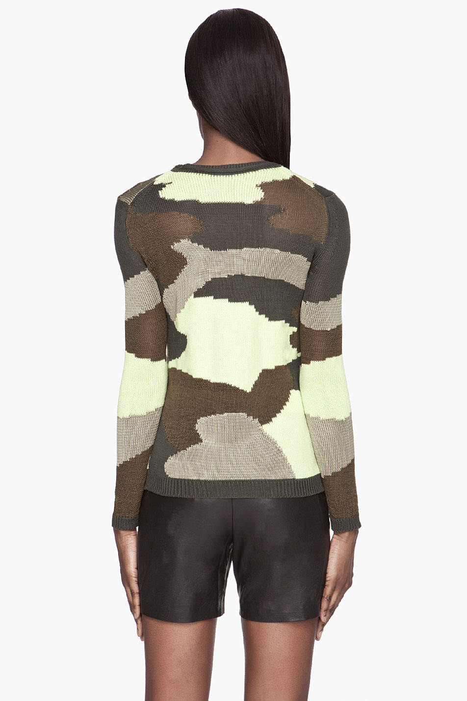 Lyst Mcq Green Camouflage Knit Sweater in Green
