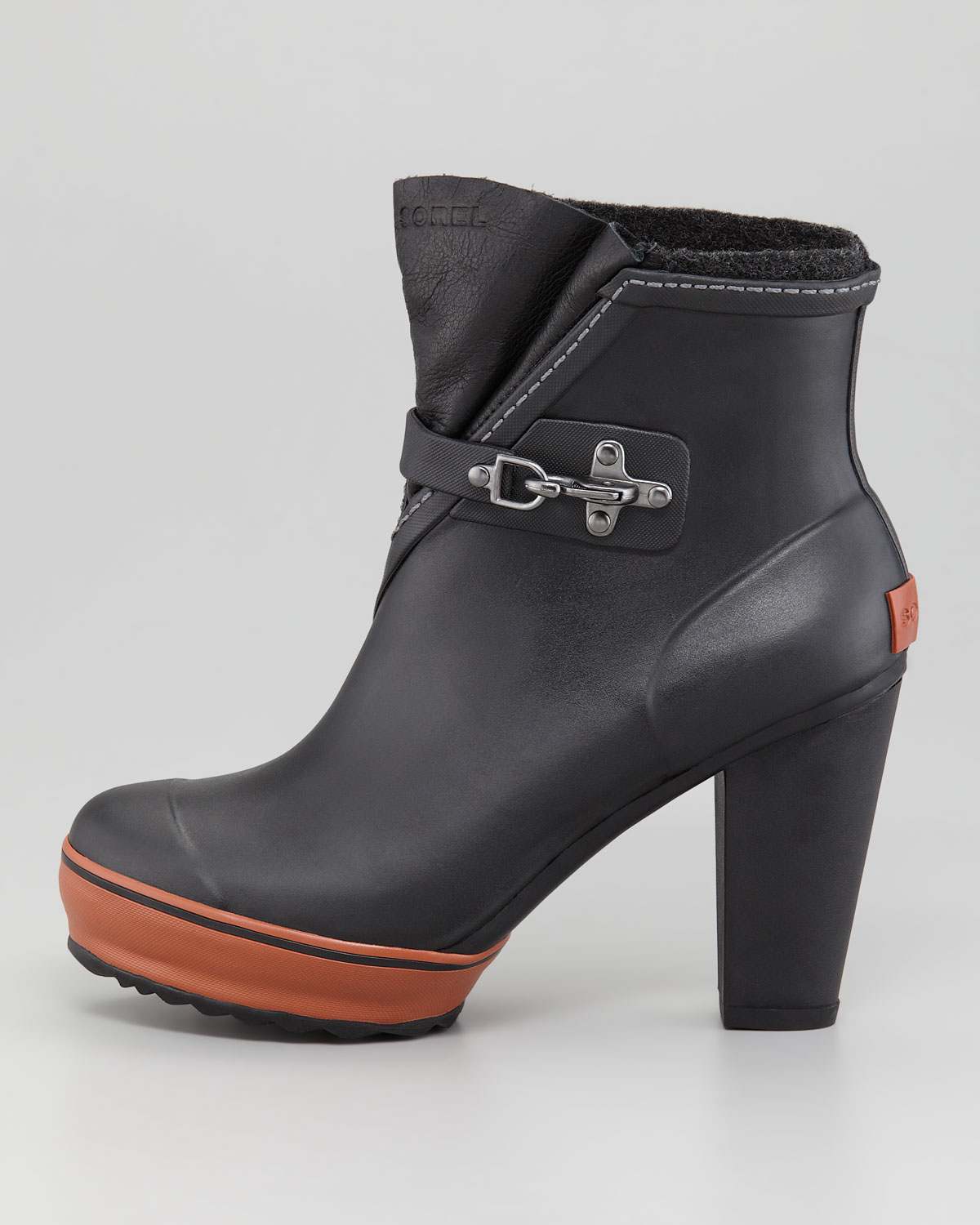 sorel heel rain boots