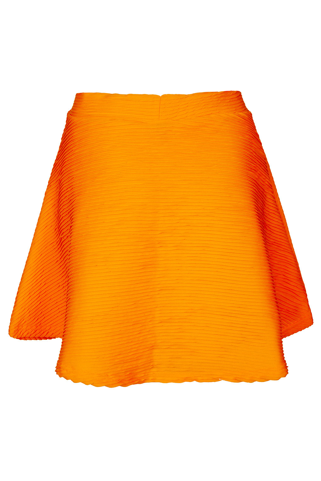 Topshop Textured Skater Skirt In Tangerine Orange Lyst 