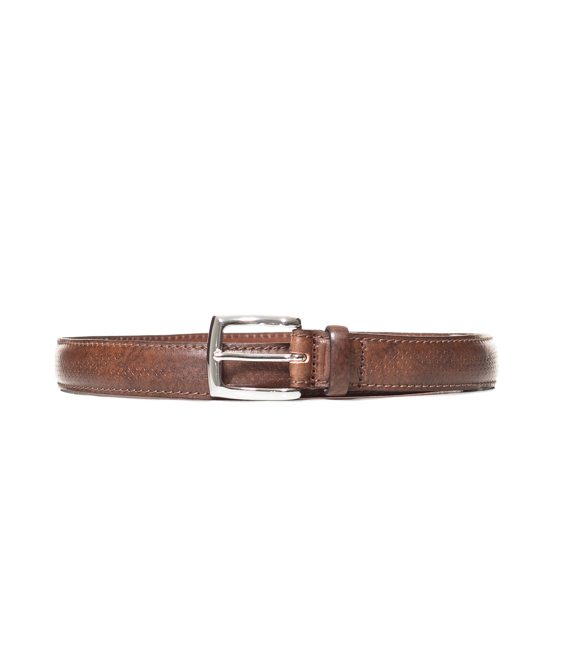 Zara Embossed Leather Belt in Brown for Men Lyst