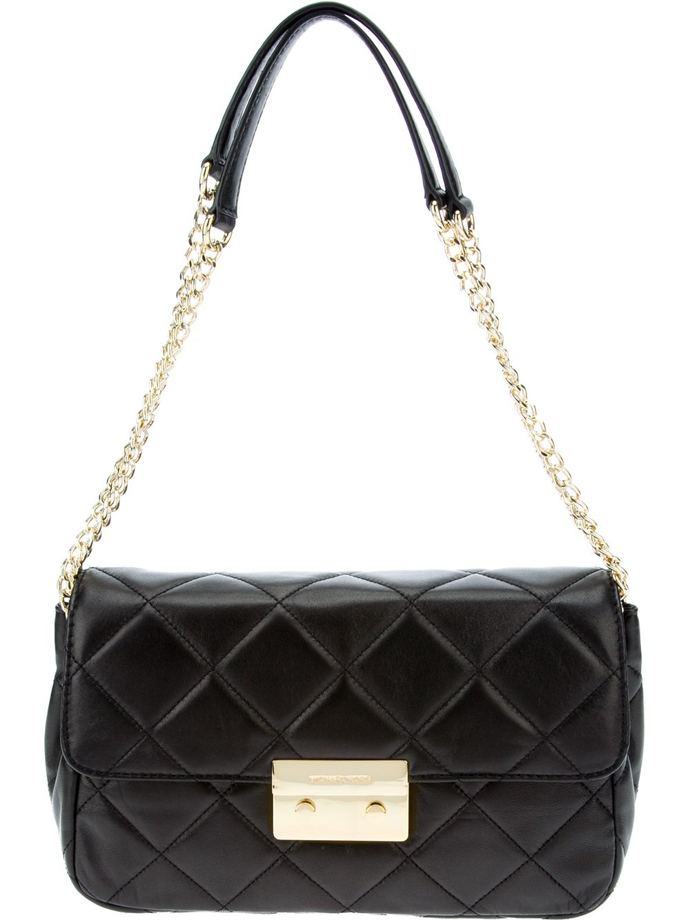 Michael michael kors Quilted Chain Shoulder Bag in Black | Lyst