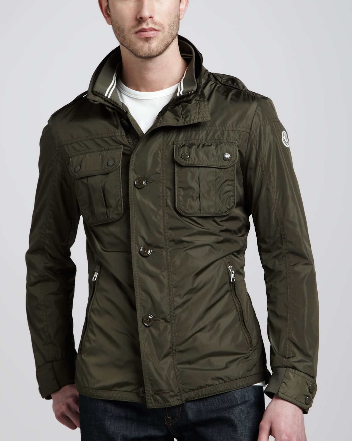Moncler Military Field Jacket in Green for Men - Lyst