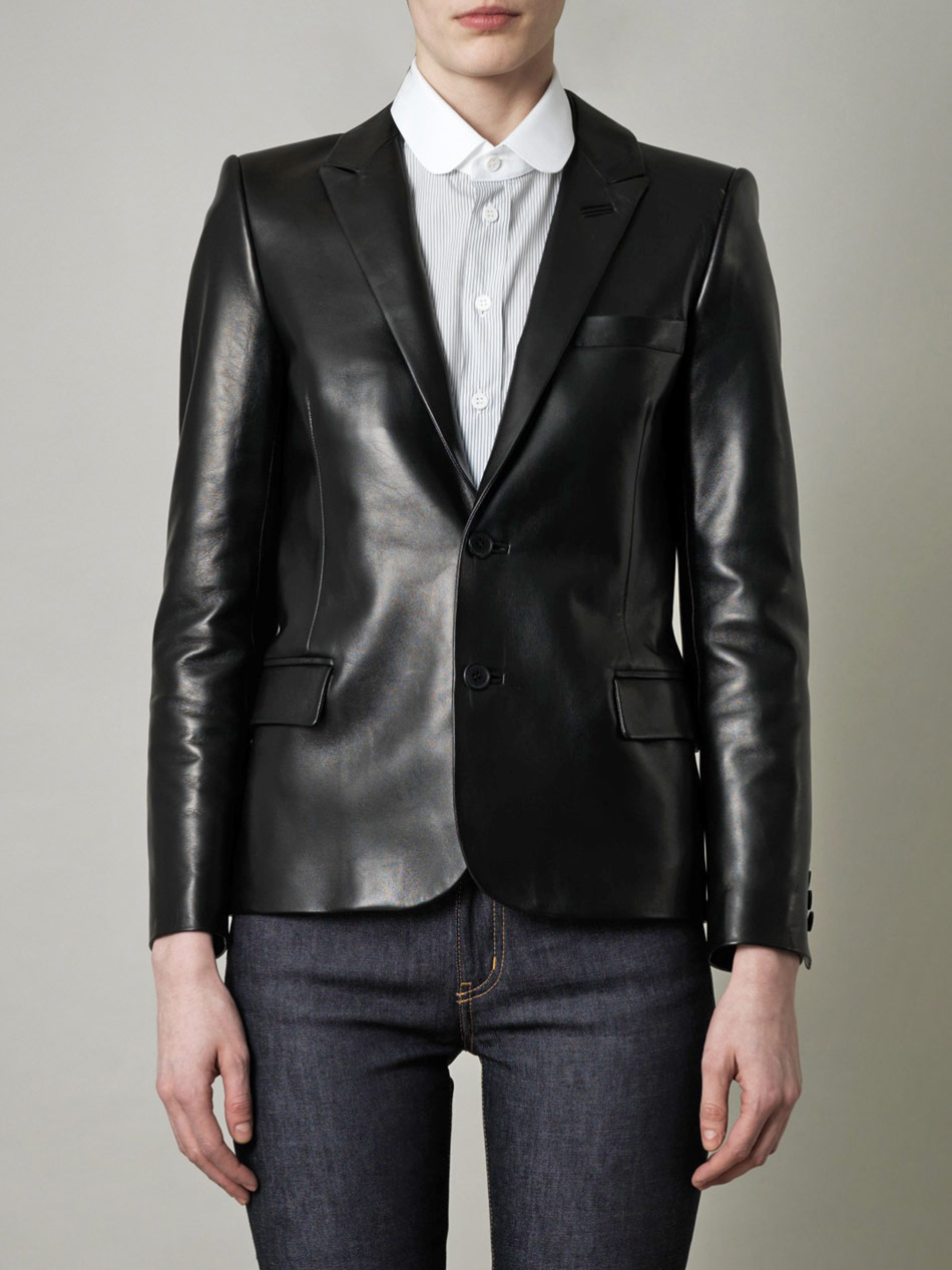 Saint Laurent Tailored Leather Jacket in Black Lyst