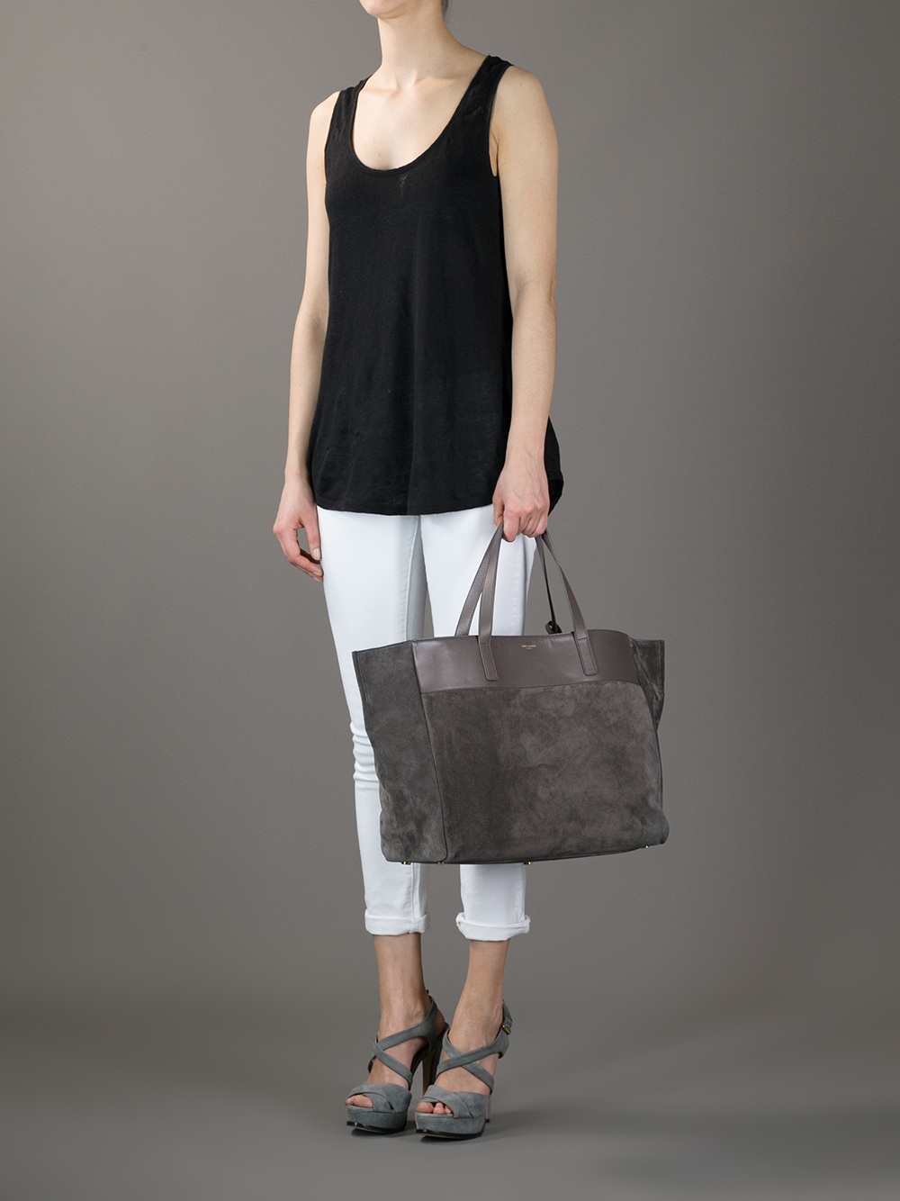 ysl grey tote