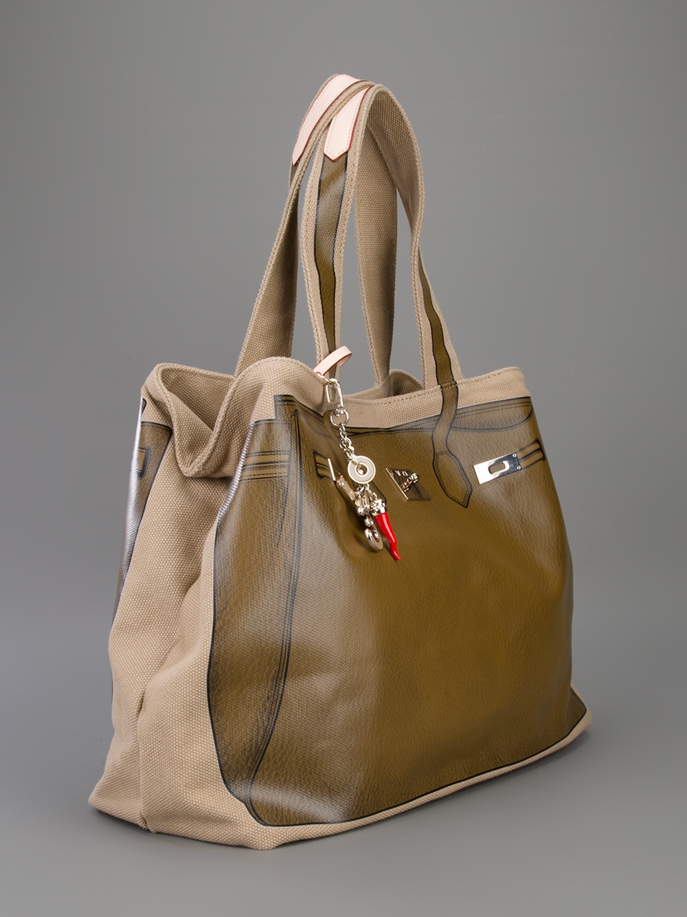 V73 Printed Canvas Tote in Green (brown) | Lyst  