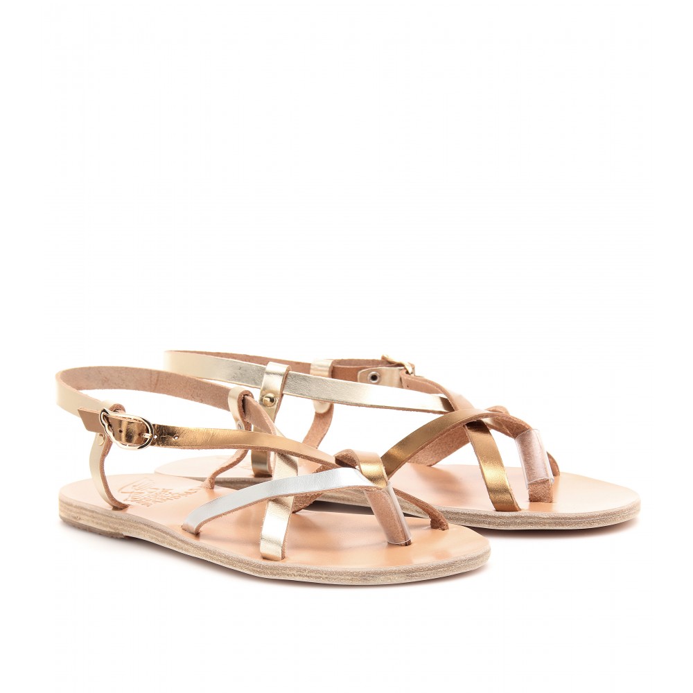 Ancient Greek Sandals Semele Leather Sandals in Gold | Lyst