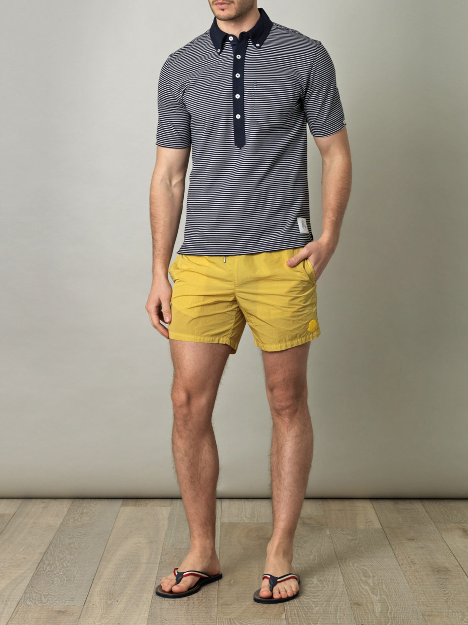 yellow moncler swim shorts
