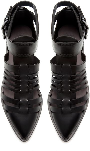 Zara Pointed Sandal in Black | Lyst