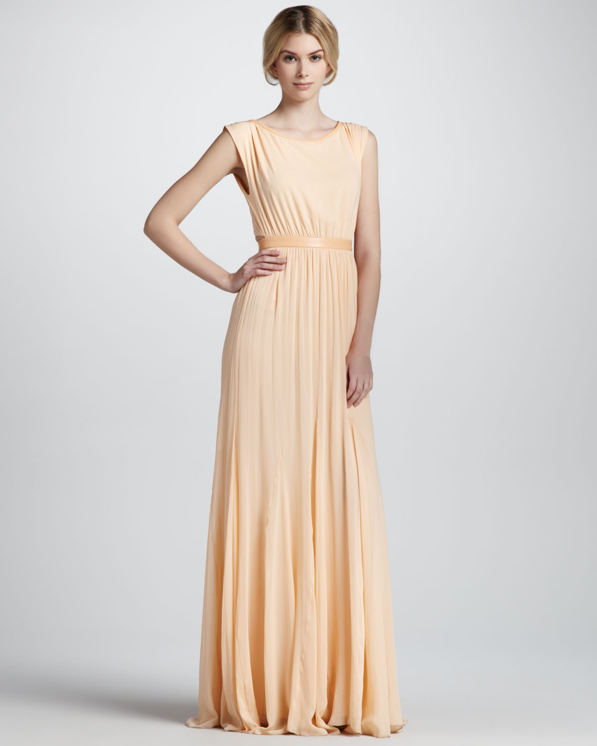 Lyst Alice Olivia Triss Belted Maxi Dress In Natural Gallery