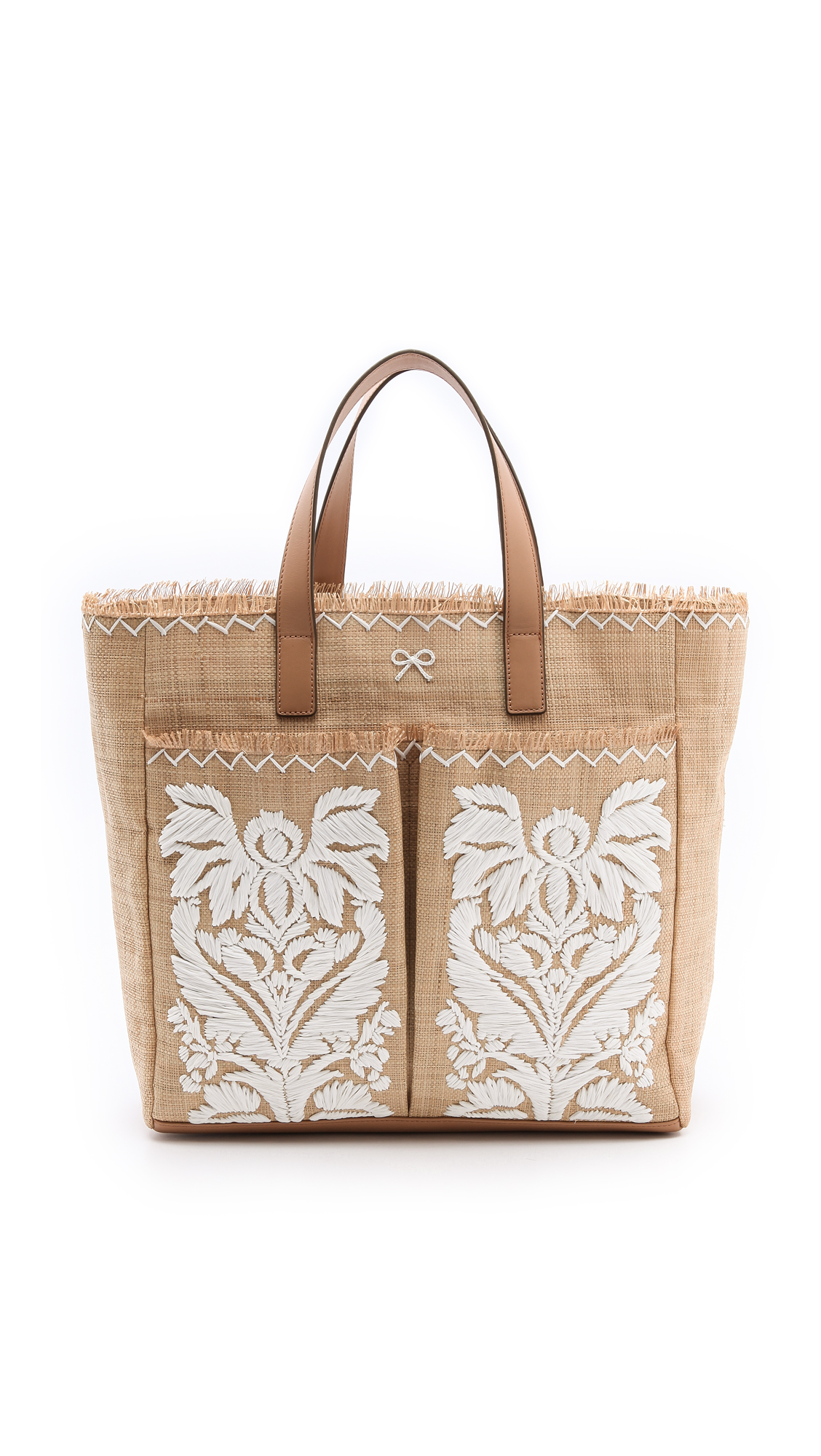 Lyst Anya Hindmarch Nevis Tote with Raffia in Brown