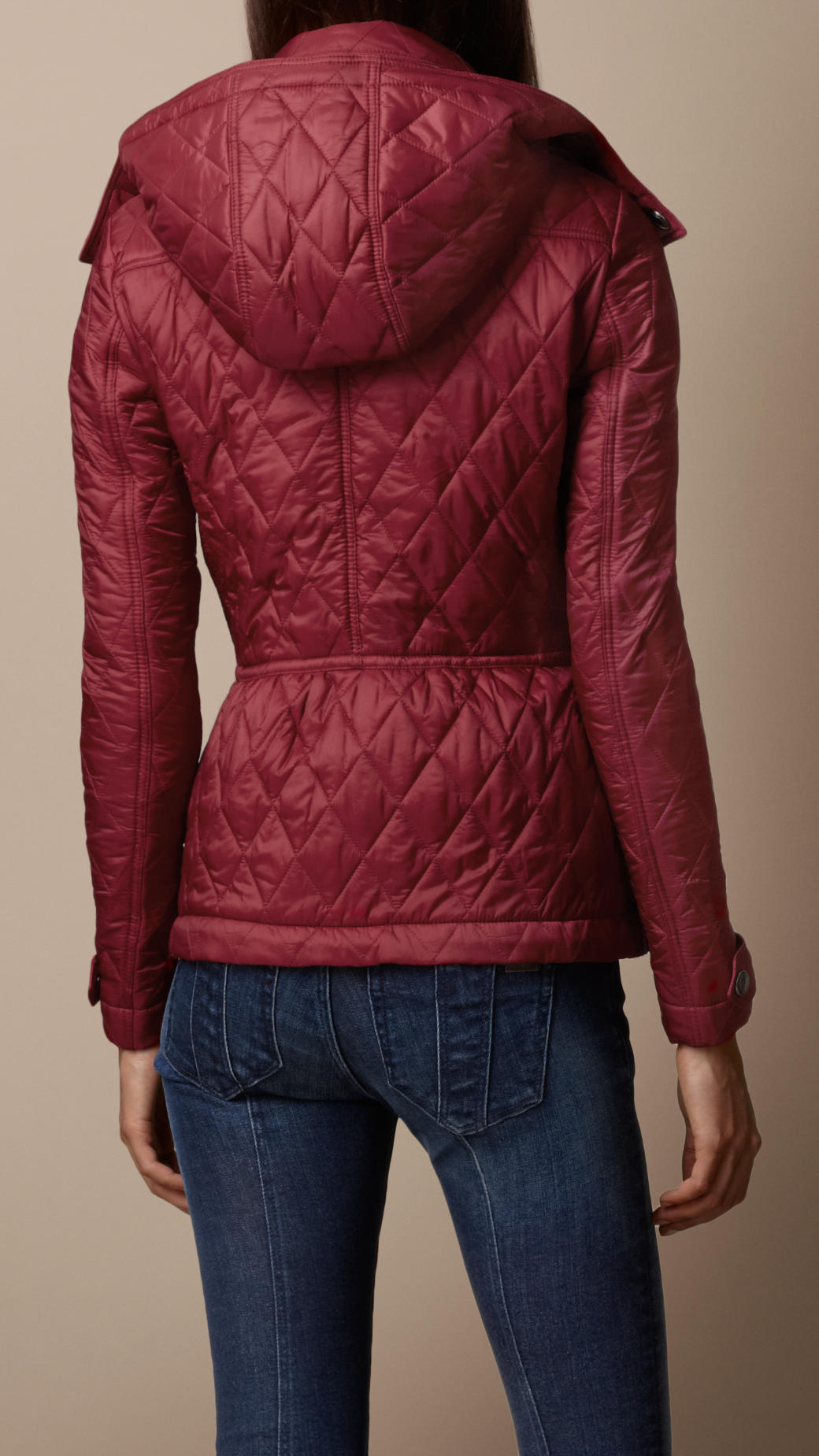 burberry quilted jacket red