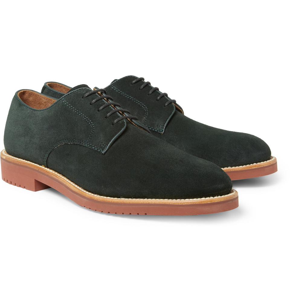 J.Crew Harington Suede Derby Shoes in Green for Men Lyst