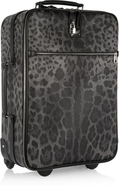 Dolce & Gabbana Leathertrimmed Printed Scotch Grain Suitcase in Black ...