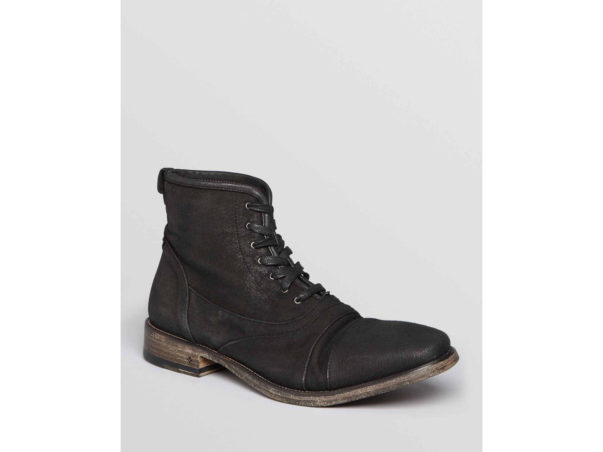 John Varvatos Fleetwood Canvas Boots in Black for Men | Lyst