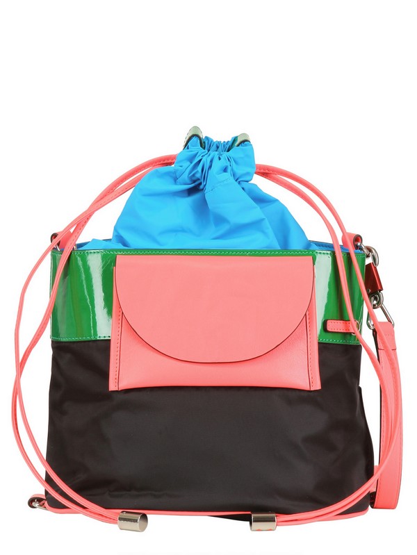 Lyst - Kenzo Leather and Nylon Shoulder Bag