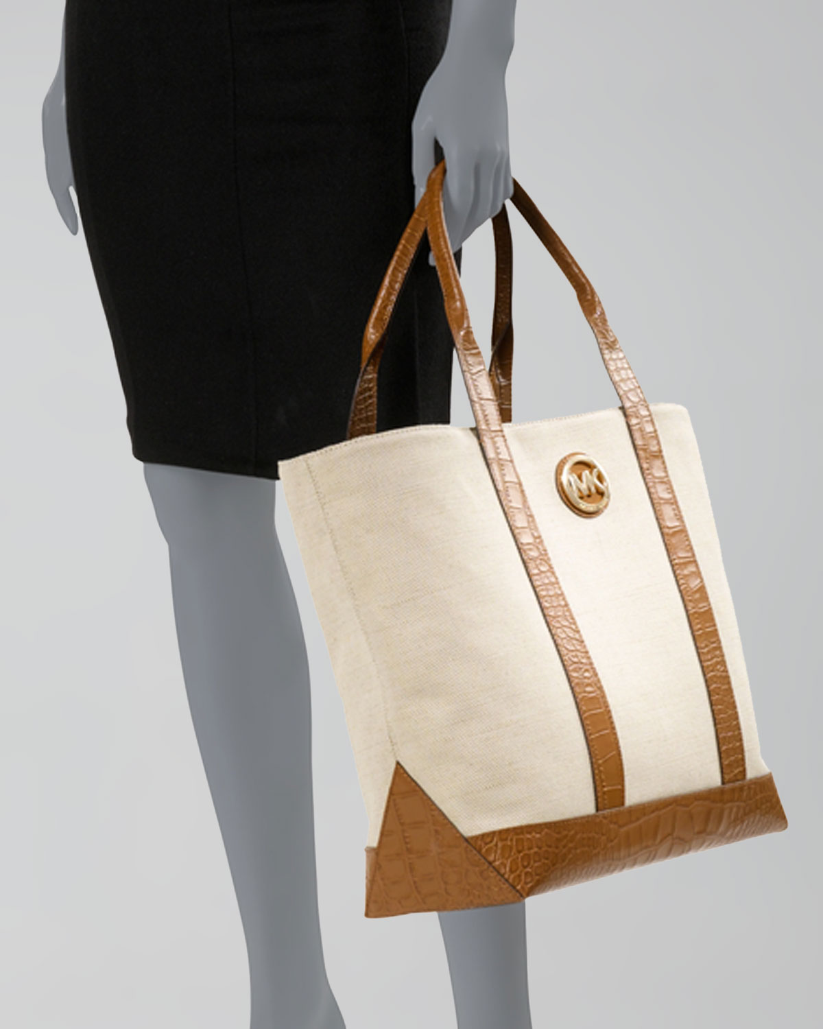 MICHAEL Michael Kors Large Canvas Tote in Brown Lyst