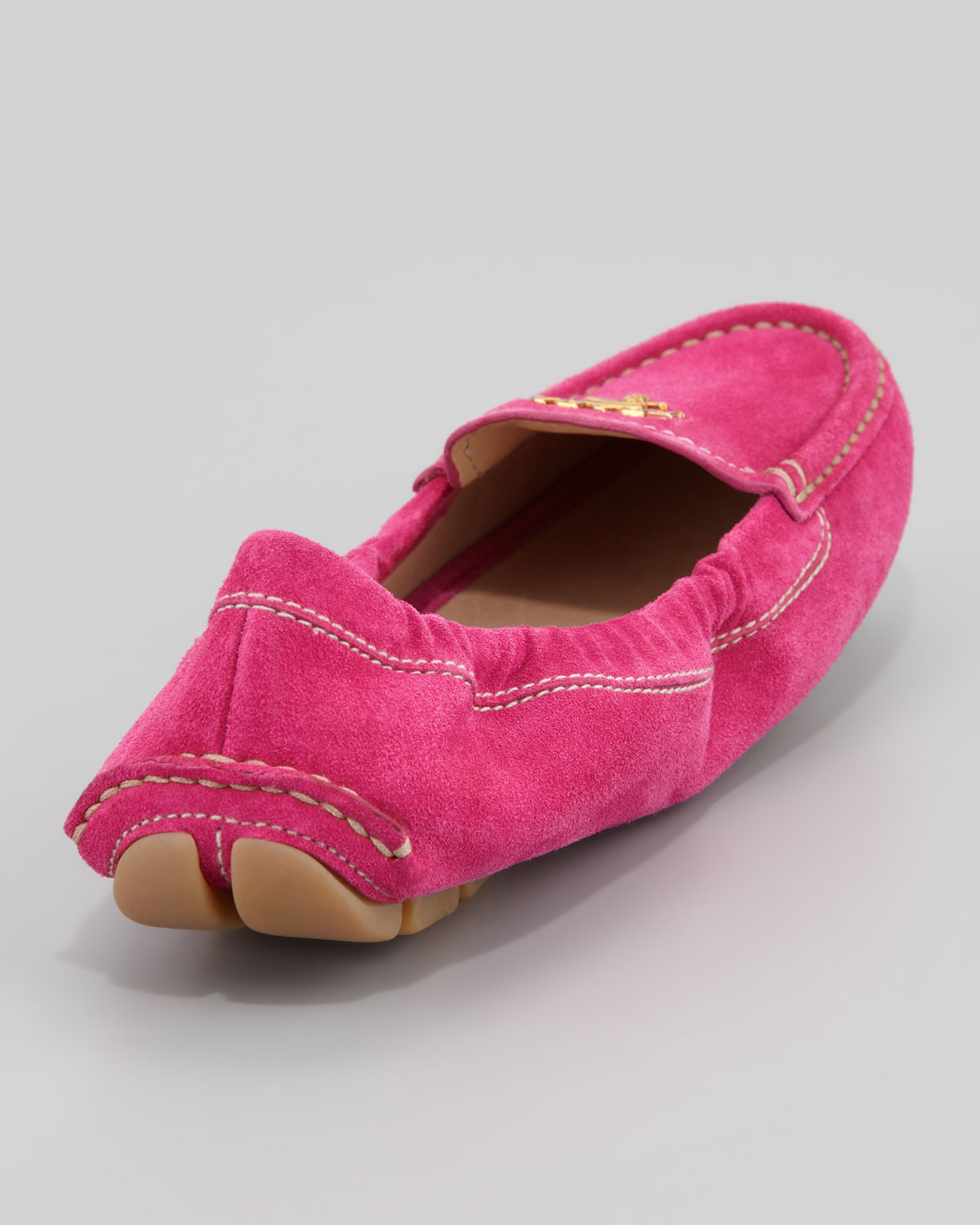 prada suede loafers womens