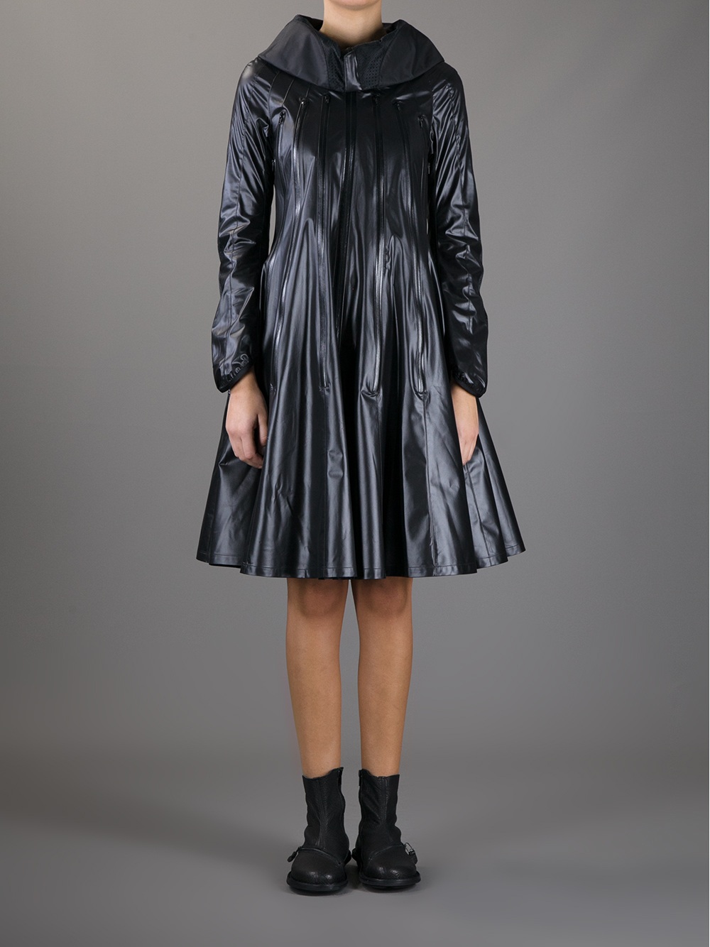 flared raincoat