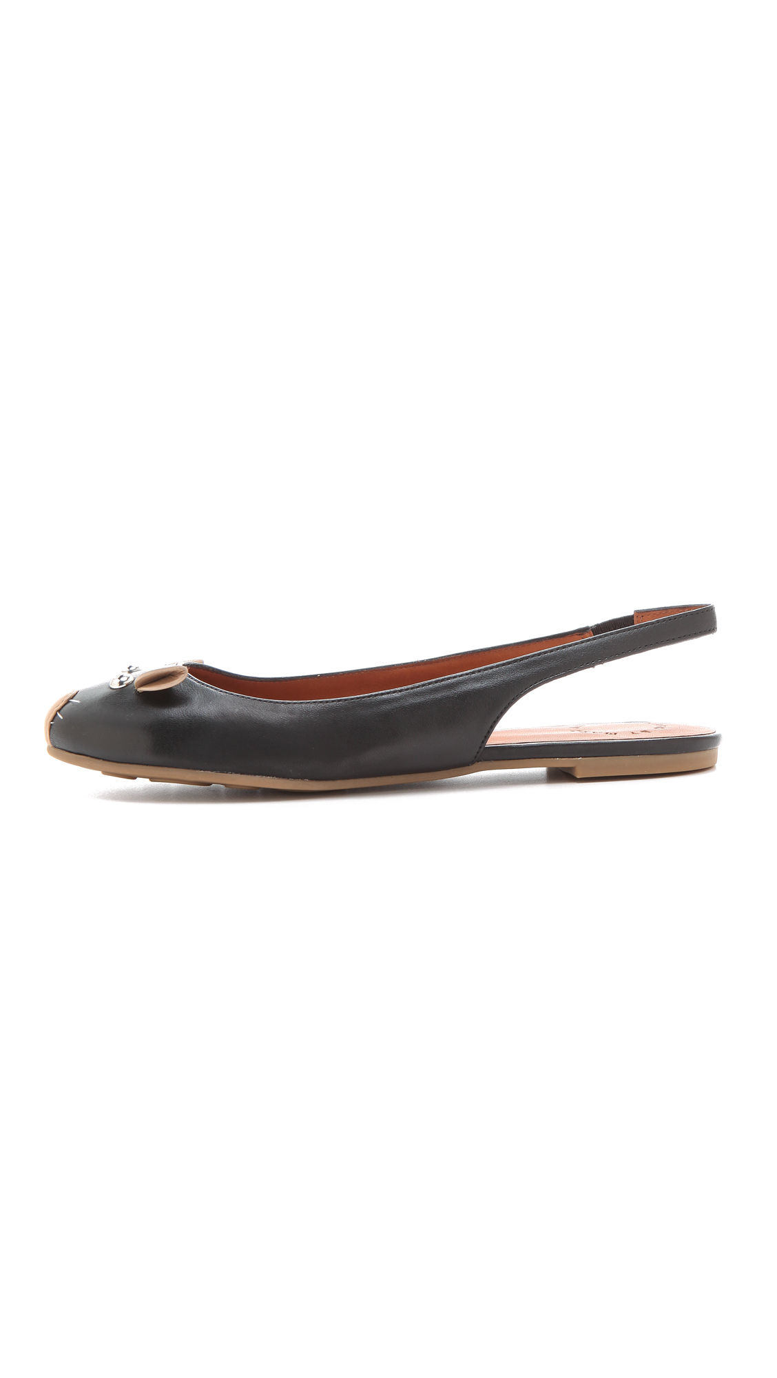 Marc by marc jacobs Slingback Mouse Flats in Black | Lyst
