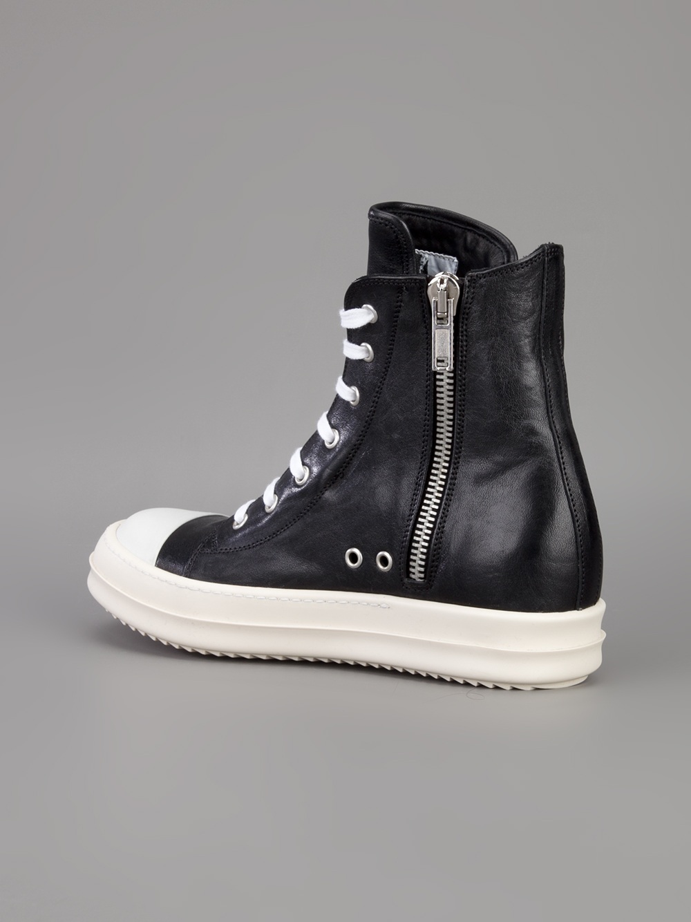 Rick Owens Ramones Hightop Trainer in Black Lyst