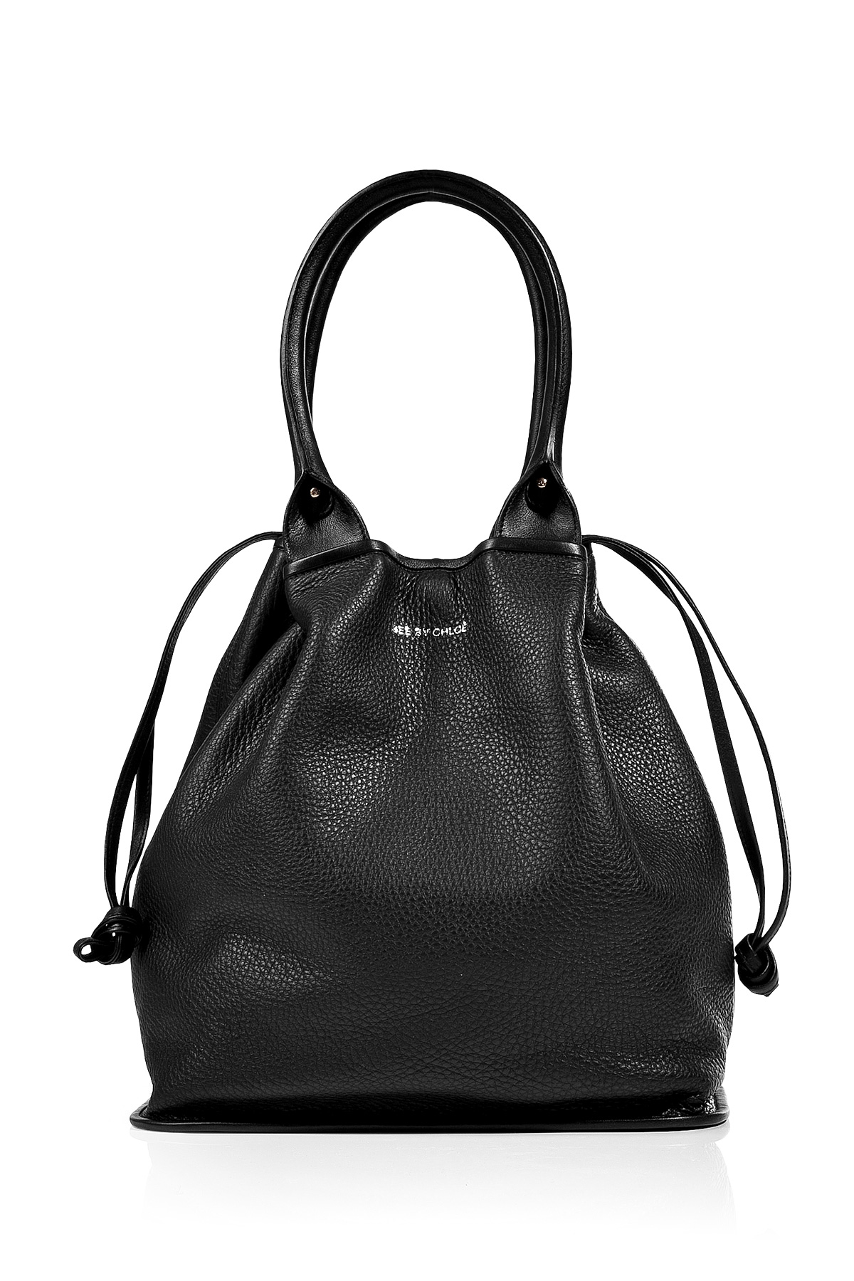 See By Chloé Black Leather Drawstring Epaule Tote - Lyst