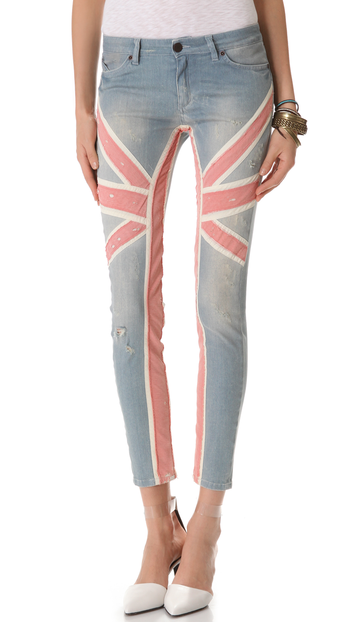 Superfine Union Jack Jeans in Blue - Lyst