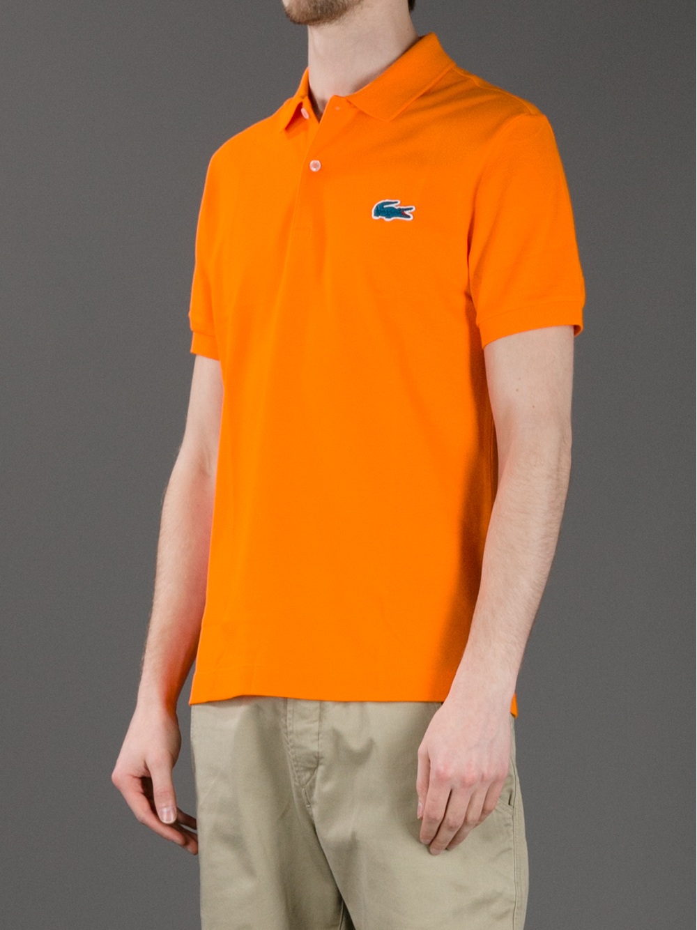 Lacoste L!ive Classic Polo Shirt in Orange for Men | Lyst