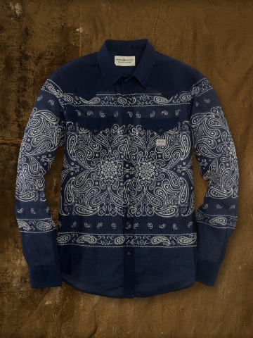 ralph lauren blue bandana shirt
