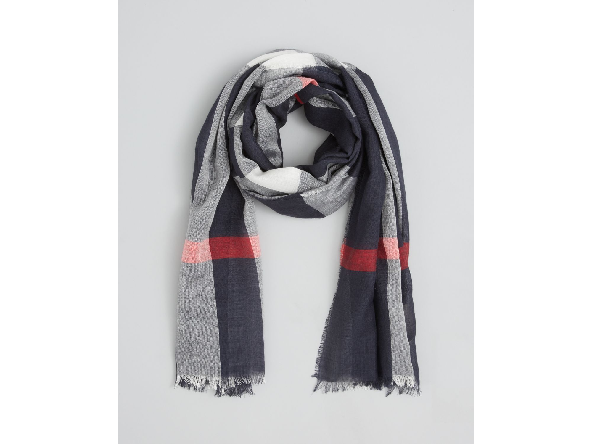 burberry navy check scarf